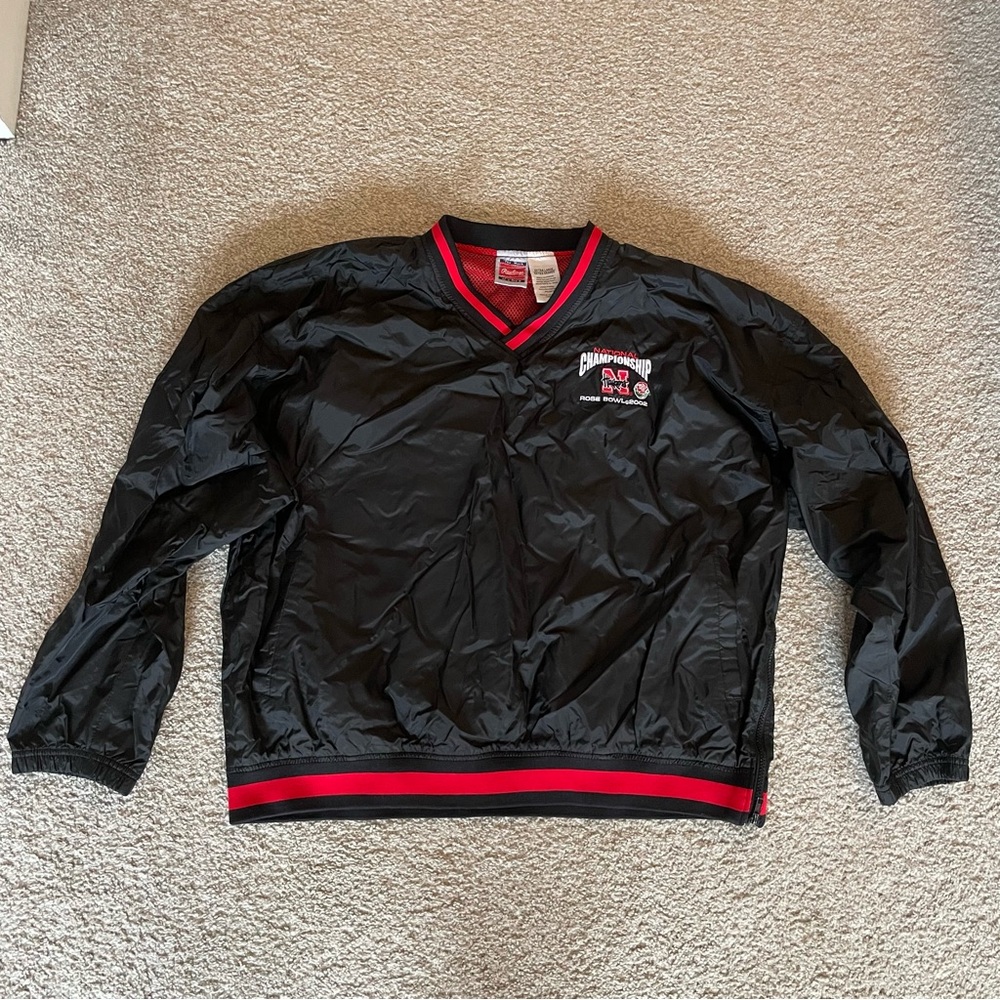 Vintage Nebraska Cornhuskers Black Windbreaker